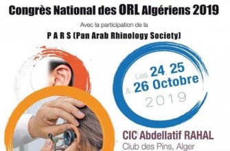 Congrès national des ORL algériens- les 24,25,26 octobre 2019, club des pins, Alger. 