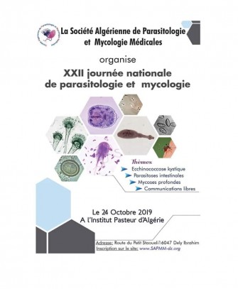 22ème Journée Nationale de parasitologie et mycologie - 24 Octobre 2019 à Alger
