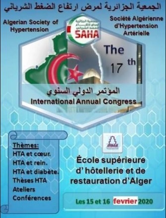 17ème Congrès Annuel International de La SAHA- Les 15,16 février 2020 -Alger