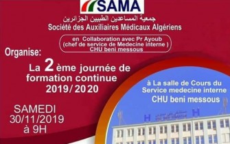 02 ème journée de formation  continue SAMA- Le 30-11-2019- CHU Beni Messous