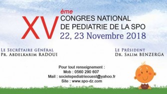 15ème Congrès National de la Pédiatrie de la SPO - 22 et 23 Novembre 2018 