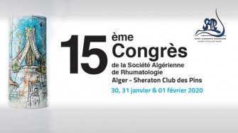 15 ème congrès annuel de la société algérienne de rhumatologie (SAR) -les 30, 31 Janvier et 1 Février 2020 à  lHôtel EL Aurassi Alger.