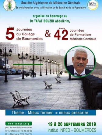 5ème Journée du collège de Boumerdes et 42ème Journée de FMC - 19 au 20 Septembre 2019 à Boumerdes