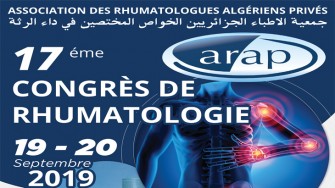 17ème congrès de Rhumatologie (ARAP) - 19 et 20 septembre 2019 à Annaba